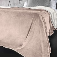 Σετ 2τμχ Κουβέρτα Velvet Pudra 220x240