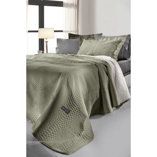 ΠΡΟΣΦΟΡΑ 1+1! Κουβέρτα ultrasoft CAPSULE Khaki 160X220 ΔΩΡΟ μαξιλαράκι διακοσμητικό 60x60