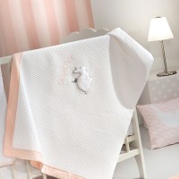 Κουβέρτα Lapin Pink Πικέ 110x150