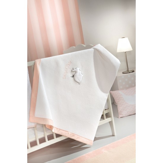 Κουβέρτα Lapin Pink Πικέ 110x150