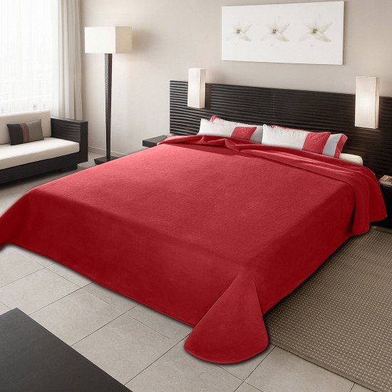 ΚΟΥΒΕΡΤΑ ΙΣΠΑΝΙΑΣ ΜΟΝΗ 160X220 BELPLA STER PLAIN RED(34)