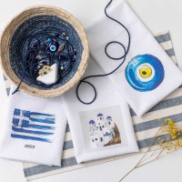 Ποτηρόπανα Κουζίνας Ελλάδα  Σετ 3ΤΜΧ