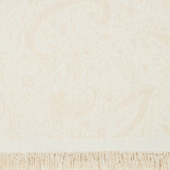 Ριχτάρι Βαμβακερό Τριθέσιο Paisley 180 x 300 cm Εκρού