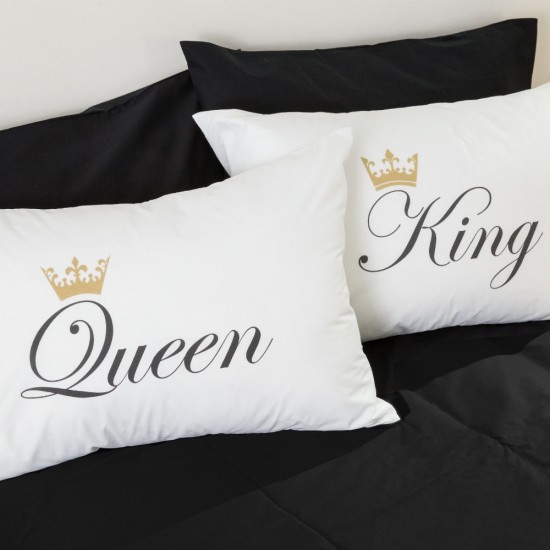 Ζεύγος Μαξιλαροθήκες Queen&King Υπνοδωμάτιο