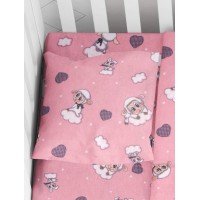 ΜΑΞΙΛΑΡΟΘΗΚΗ ΕΜΠΡΙΜΕ bebe Προβατάκι 05 35Χ45 Pink Flannel cotton 100%