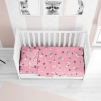 ΚΑΤΩΣΕΝΤΟΝΟ ΜΕ ΛΑΣΤΙΧΟ bebe Προβατάκι 05 0,70X1,40X0,15 Pink Flannel cotton 100%