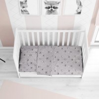 ΣΕΝΤΟΝΙΑ ΕΜΠΡΙΜΕ ΣΕΤ 3 τεμ bebe PANDA 112 120Χ160 Grey-Green Cotton 100%