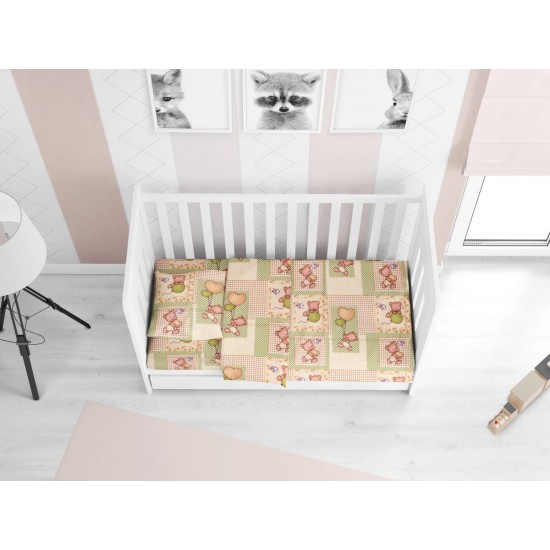 ΣΕΝΤΟΝΙΑ ΕΜΠΡΙΜΕ ΣΕΤ 3 τεμ bebe Baloon 76 120Χ160 Beige Flannel cotton 100%