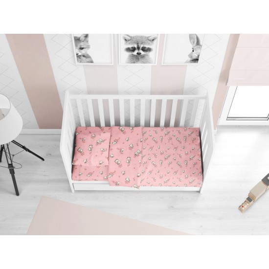 ΣΕΝΤΟΝΙΑ ΕΜΠΡΙΜΕ ΣΕΤ 3 τεμ bebe Birds 15 120Χ160 Pink Flannel cotton 100%