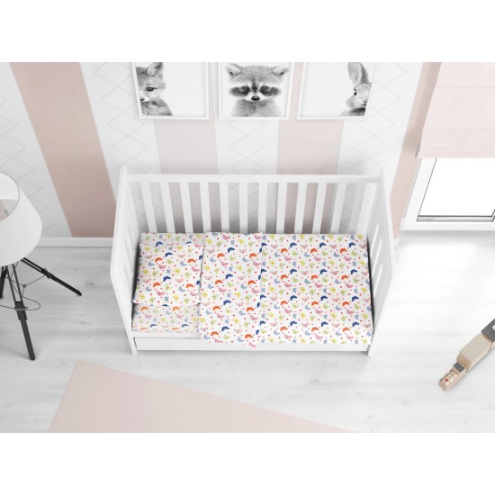 ΣΕΝΤΟΝΙΑ ΕΜΠΡΙΜΕ ΣΕΤ 3 τεμ bebe Butterfly 49 120Χ160 Rotary Print Flannel cotton 100%