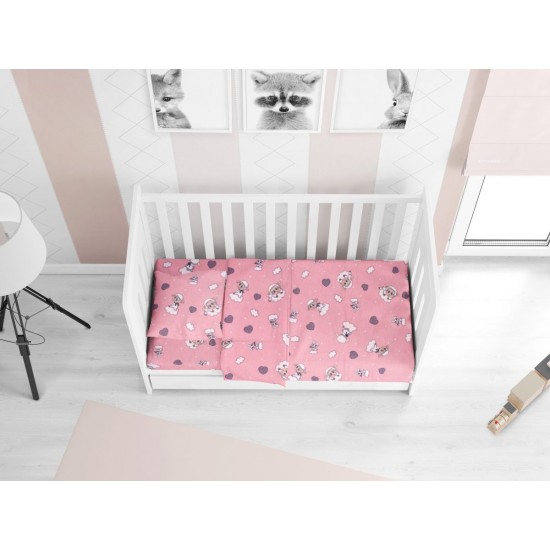 ΣΕΝΤΟΝΙΑ ΕΜΠΡΙΜΕ ΣΕΤ 3 τεμ bebe Προβατάκι 05 120Χ160 Pink Flannel cotton 100%