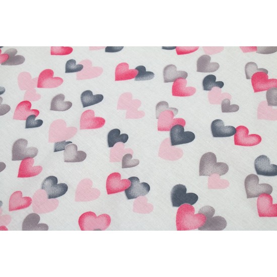 ΠΑΝΑ ΧΑΣΕΣ bebe Hearts 12 80X80 Grey-Pink Cotton 100%