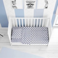 ΣΕΝΤΟΝΙΑ ΕΜΠΡΙΜΕ ΣΕΤ 3 τεμ bebe Windows 176 120Χ160 White-Dark blue Cotton 100%