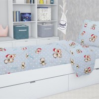 ΣΕΝΤΟΝΙΑ ΕΜΠΡΙΜΕ ΣΕΤ 3 τεμ kids Two Lovely Bears 64 160Χ240 Blue Cotton 100%