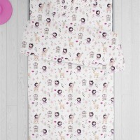 ΣΕΝΤΟΝΙΑ ΕΜΠΡΙΜΕ ΣΕΤ 3 τεμ kids Lily & Deer 179 160X240 White-Pink Cotton 100%