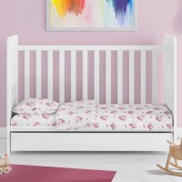 ΣΕΝΤΟΝΙΑ ΕΜΠΡΙΜΕ ΣΕΤ 3 τεμ bebe Unicorn 208 120X160 White-Pink Cotton 100%