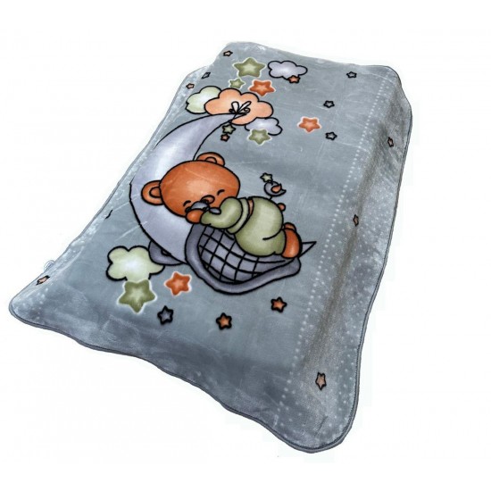 ΚΟΥΒΕΡΤΑ ΒΕΛΟΥΤΕ ΠΟΛΥΤΕΛΕΙΑΣ bebe Crescent Moon 33 110X140 Light Grey 100% Polyester