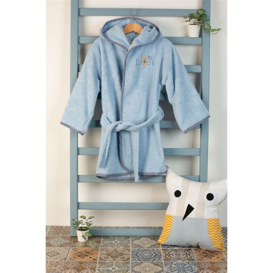 ΜΠΟΥΡΝΟΥΖΙ Με Κέντημα bebe Baby Bear 161 SIZE:02 Σιελ 100% Cotton