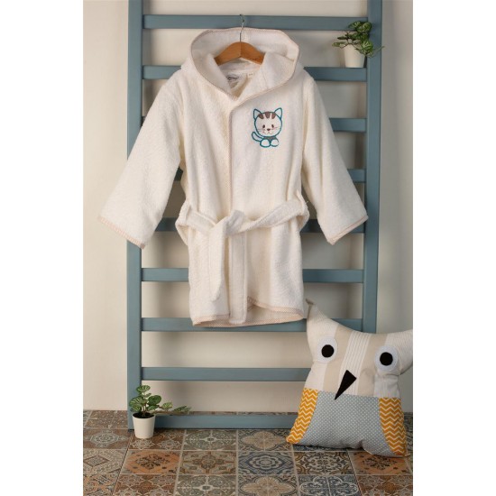 ΜΠΟΥΡΝΟΥΖΙ Με Κέντημα bebe Kitty 137 SIZE:02 Λευκό 100% Cotton