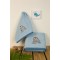 ΠΕΤΣΕΤΑ Με Κέντημα Σετ 2 τεμ bebe Airplane 156 30X50,70X140 Σιελ 100% Cotton