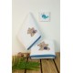 ΠΕΤΣΕΤΑ Με Κέντημα Σετ 2 τεμ bebe Star Bear 152 30X50,70X140 Λευκό 100% Cotton