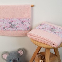 ΠΕΤΣΕΤΑ Με Ψηφιακή Εκτύπωση Σετ 2 τεμ bebe Elephant 27 30X50,70X140 Ροζ 100% Cotton