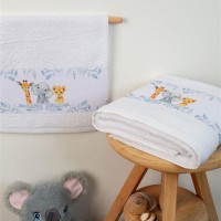 ΠΕΤΣΕΤΑ Με Ψηφιακή Εκτύπωση Σετ 2 τεμ bebe Jungle 108 30X50,70X140 Λευκό 100% Cotton