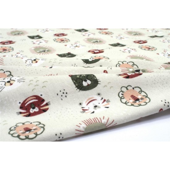 ΠΑΝΑ ΦΑΝΕΛΑ bebe Big Cats 27 80X80 Light Olive 100% Cotton Flannel