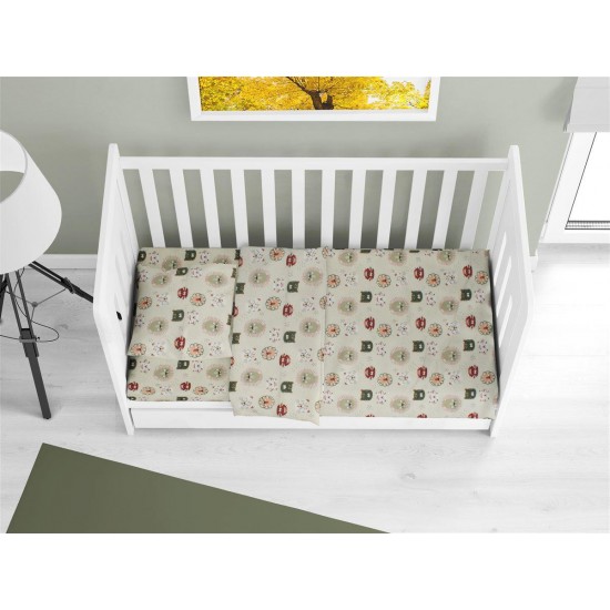 ΣΕΝΤΟΝΙΑ ΕΜΠΡΙΜΕ ΣΕΤ 3 τεμ bebe Big Cats 27 120X160 Light Olive 100% Cotton Flannel