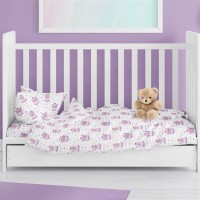 ΠΑΠΛΩΜΑΤΟΘΗΚΗ ΕΜΠΡΙΜΕ bebe Fairy 86 120X160 White-Lilac 100% Cotton Flannel