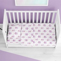 ΣΕΝΤΟΝΙΑ ΕΜΠΡΙΜΕ ΣΕΤ 3 τεμ bebe Fairy 86 120X160 White-Lilac 100% Cotton Flannel