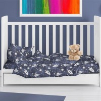 ΠΑΠΛΩΜΑΤΟΘΗΚΗ ΕΜΠΡΙΜΕ bebe Galaxy Travel 90 120X160 Blue 100% Cotton Flannel