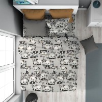 ΠΑΠΛΩΜΑΤΟΘΗΚΗ ΕΜΠΡΙΜΕ kids Panda Bear 96 160X240 Grey 100% Cotton Flannel