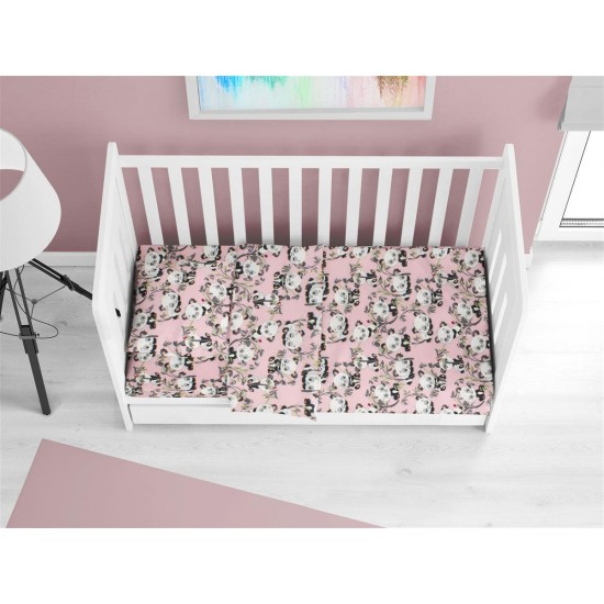 ΣΕΝΤΟΝΙΑ ΕΜΠΡΙΜΕ ΣΕΤ 3 τεμ bebe Panda Bear 97 120X160 Pink 100% Cotton Flannel