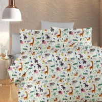 ΠΑΠΛΩΜΑΤΟΘΗΚΗ ΕΜΠΡΙΜΕ kids Zoo 556 160X240 White-Multi 100% Cotton