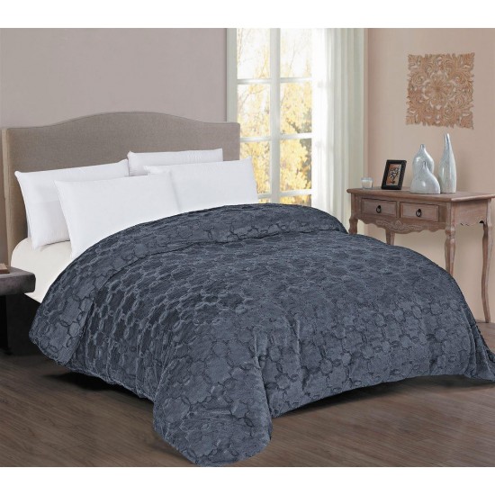 Κουβερτοπάπλωμα Γούνα-Sherpa 730 gsm 1830 Grey 220X240 100% Polyester