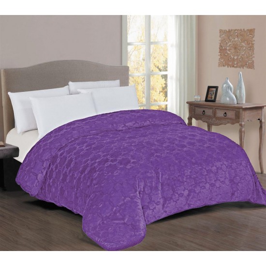 Κουβερτοπάπλωμα Γούνα-Sherpa 730 gsm 1830 Purple 160X220 100% Polyester