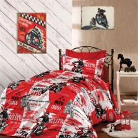 ΠΑΠΛΩΜΑΤΟΘΗΚΗ ΕΜΠΡΙΜΕ kids Motocross 288 160X240 Red 70/30 Cott/Pol