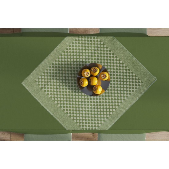 Καρέ Chequered 68X68 Green 50/50 Cott/Linen