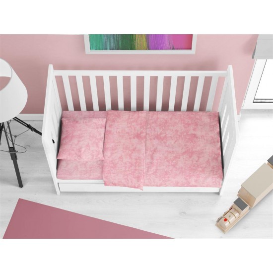 Σεντόνια Σετ 3 τεμ bebe Premium Shadow 617 120X160 Pink 100% Cotton