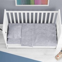 Σεντόνια Σετ 3 τεμ bebe Premium Shadow 621 120X160 Light Grey 100% Cotton