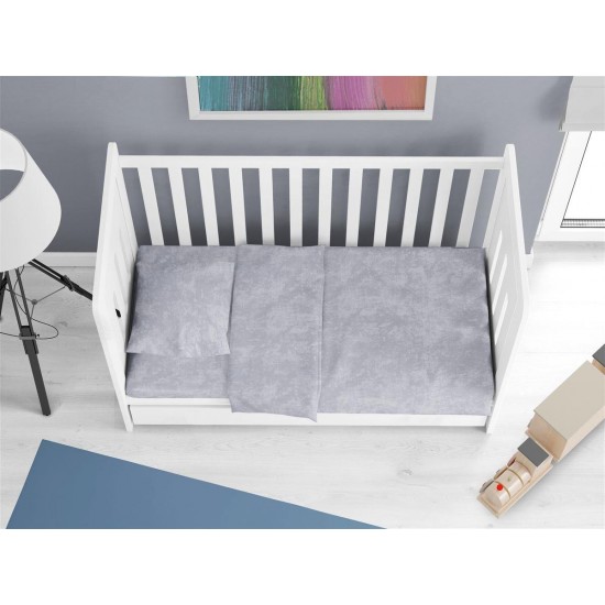 Σεντόνια Σετ 3 τεμ bebe Premium Shadow 621 120X160 Light Grey 100% Cotton