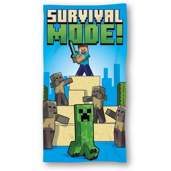 Πετσέτα Θαλάσσης Quick Dry Mojang Minecraft 91 70X140 Digital Print Sky Blue-Yellow 100% Microfiber