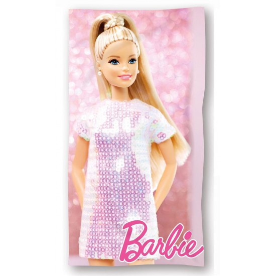 Πετσέτα Θαλάσσης Quick Dry Mattel Barbie 85 70X140 Digital Print Pink 100% Microfiber