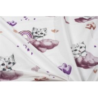 Σεντονάκι Λίκνου bebe Kitten 561 80X110 Mauve 100% Cotton