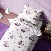 Σεντόνια Εμπριμέ Σετ 3 τεμ kids Kitten 561 160X240 Mauve 100% Cotton