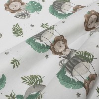 Σεντονάκι Λίκνου bebe Lion 534 80X110 Green 100% Cotton