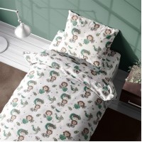 Σεντόνια Εμπριμέ Σετ 3 τεμ kids Lion 534 160X240 Green 100% Cotton