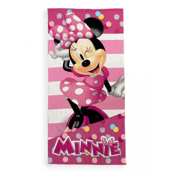 Πετσέτα Θαλάσσης Quick Dry Disney Home Minnie 26 70X140 Pink 100% Microfiber