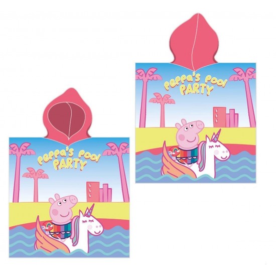 Πόντσο Θαλάσσης Quick Dry Hasbro Peppa Pig 32 50X100 Pink 100% Microfiber